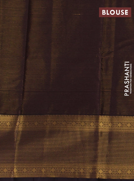 Lime Green & Black Semi Kanchipuram Silk - Korvai