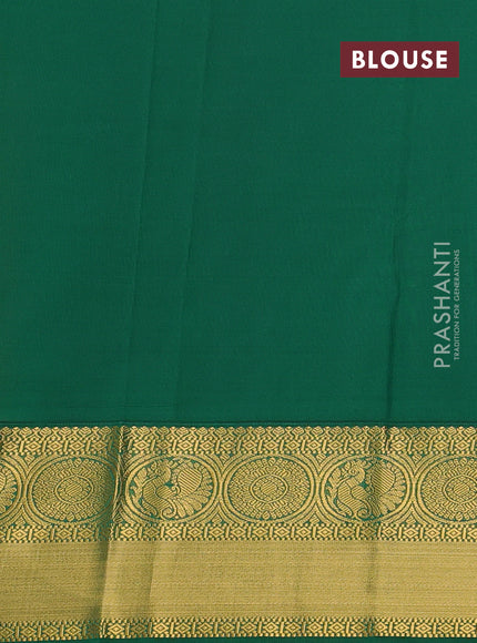 Red & Green Semi Kanchipuram Silk - Korvai