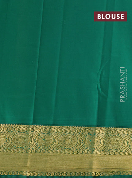 Orange & Green Semi Kanchipuram Silk - Korvai