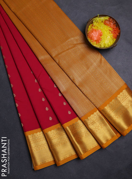 Pink & Yellow Semi Kanchipuram Silk - Korvai