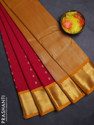 Pink & Yellow Semi Kanchipuram Silk - Korvai