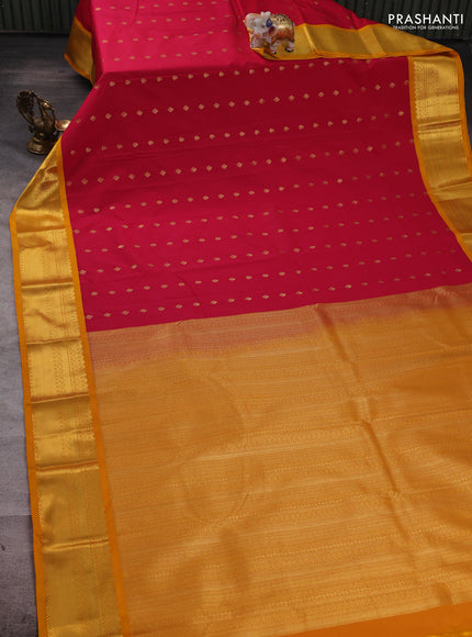 Pink & Yellow Semi Kanchipuram Silk - Korvai