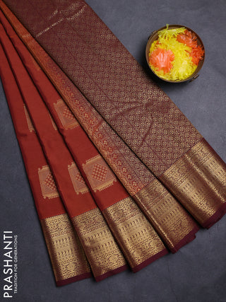 Rust & Maroon Semi Kanchipuram Silk - Korvai