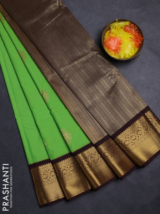 Green & Maroon Semi Kanchipuram Silk - Korvai