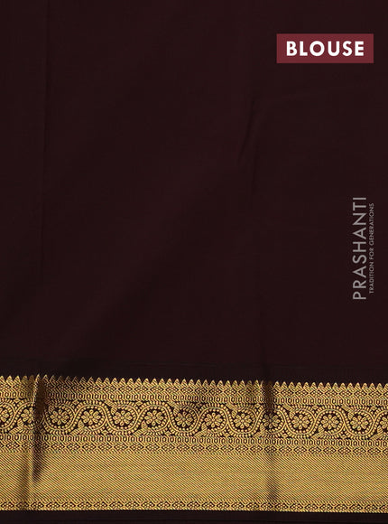Green & Maroon Semi Kanchipuram Silk - Korvai