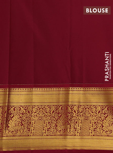 Green & Maroon Semi Kanchipuram Silk - Korvai
