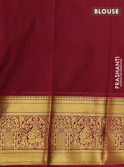 Green & Maroon Semi Kanchipuram Silk - Korvai