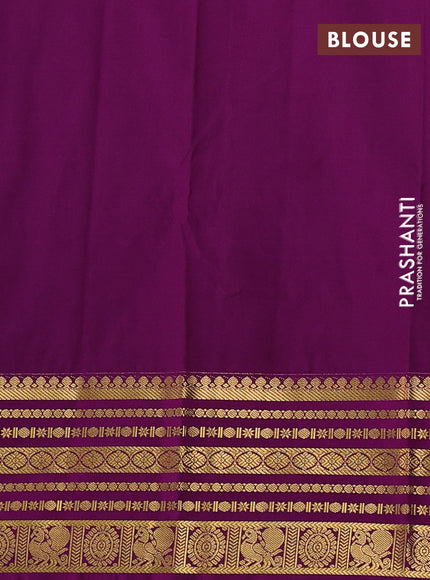 Cs Blue & Purple Semi Kanchipuram Silk - Korvai