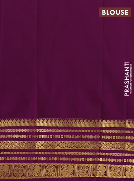 Lavender & Purple Semi Kanchipuram Silk - Korvai