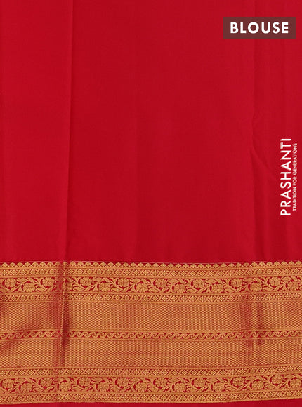 Rust  & Red Semi Kanchipuram Silk - Korvai
