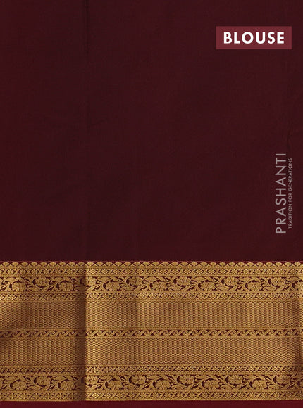Green & Maroon Semi Kanchipuram Silk - Korvai