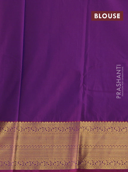 Blue & Maroon Semi Kanchipuram Silk - Korvai