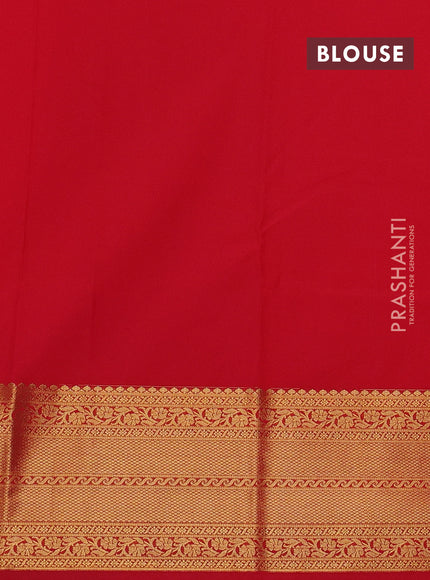 Orange & Red Semi Kanchipuram Silk - Korvai