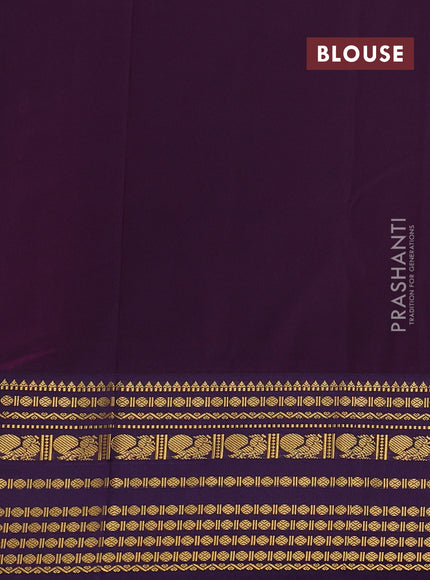 Magenta Pink & Violet Semi Kanchipuram Silk - Korvai