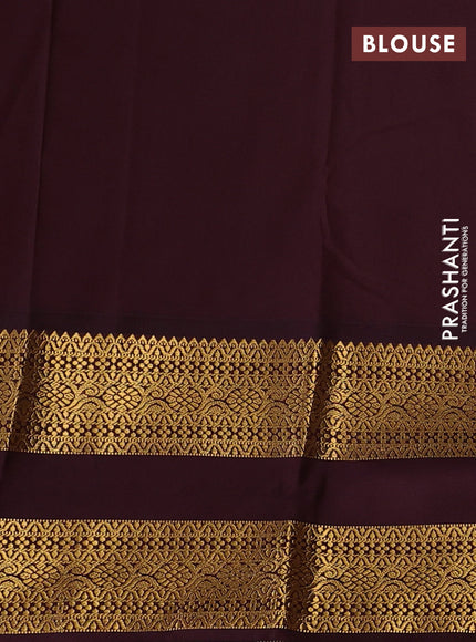 Pastel Pink & Coffee Brown Semi Kanchipuram Silk - Korvai