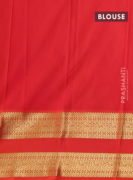 Purple & Orange Semi Kanchipuram Silk - Korvai
