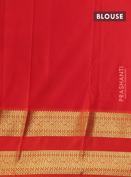 Coffee Brown & Orange Semi Kanchipuram Silk - Korvai