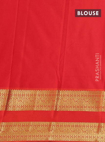 Pastel Pink & Orange Semi Kanchipuram Silk - Korvai