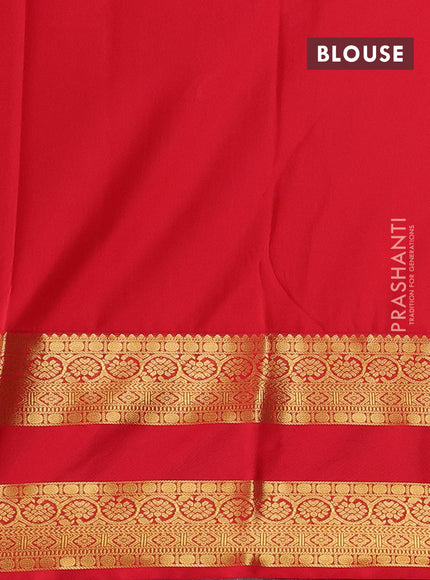 Blue & Red Semi Kanchipuram Silk - Korvai