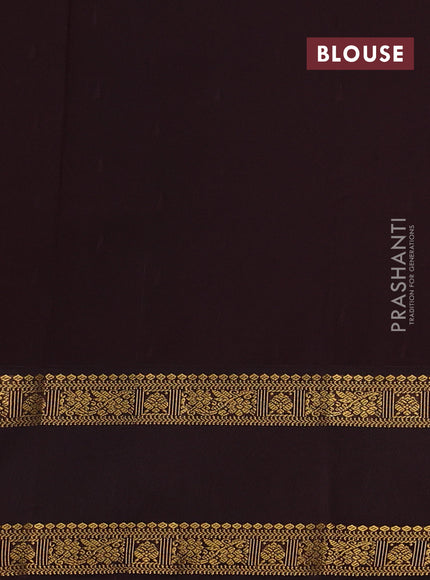 Maroon & Coffee Brown Semi Kanchipuram Silk - Korvai