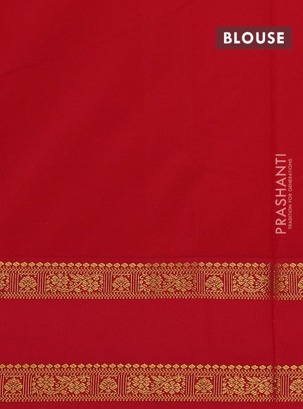 Yellow & Red Semi Kanchipuram Silk - Korvai