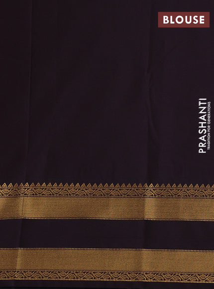 Pink & Coffee Brown Semi Kanchipuram Silk - Korvai