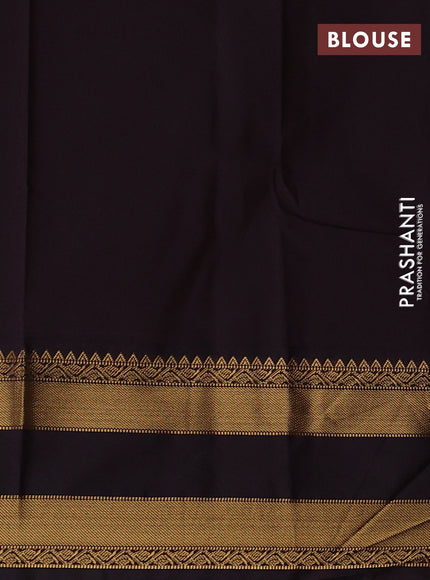 Cream & Coffee Brown Semi Kanchipuram Silk - Korvai