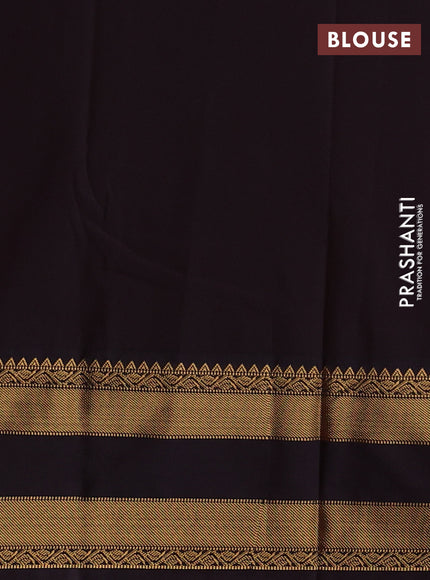 Red & Coffee Brown Semi Kanchipuram Silk - Korvai1Damage