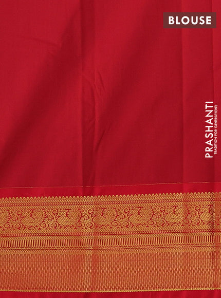 Violet & Red Semi Kanchipuram Silk - Korvai