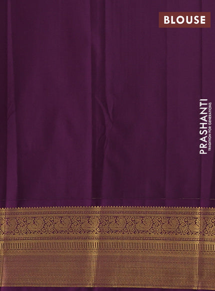 Pink & Purple Semi Kanchipuram Silk - Korvai