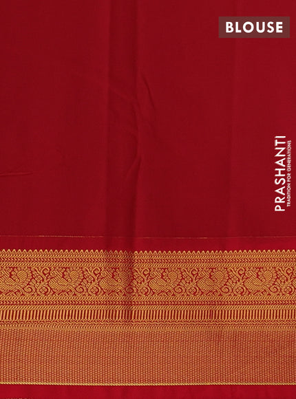 Violet & Red Semi Kanchipuram Silk - Korvai