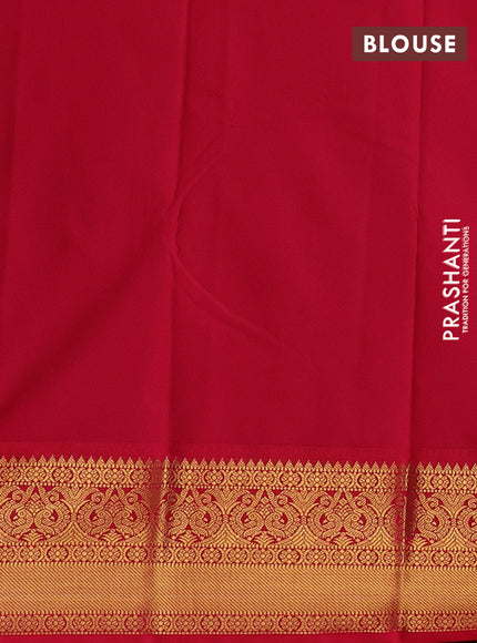 Green & Pink Semi Kanchipuram Silk - Korvai