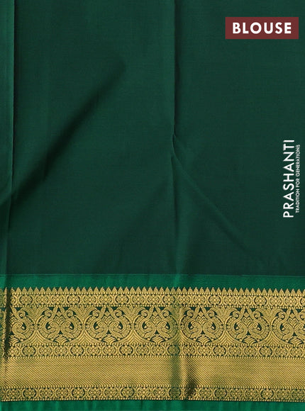 Mehendi Green & Green Semi Kanchipuram Silk - Korvai
