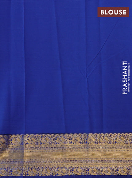 Blue &  Semi Kanchipuram Silk - Korvai