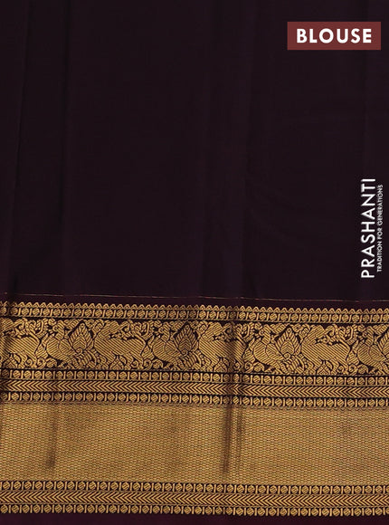 Green & Wine Semi Kanchipuram Silk - Korvai