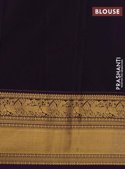 Cs Blue & Violet Semi Kanchipuram Silk - Korvai