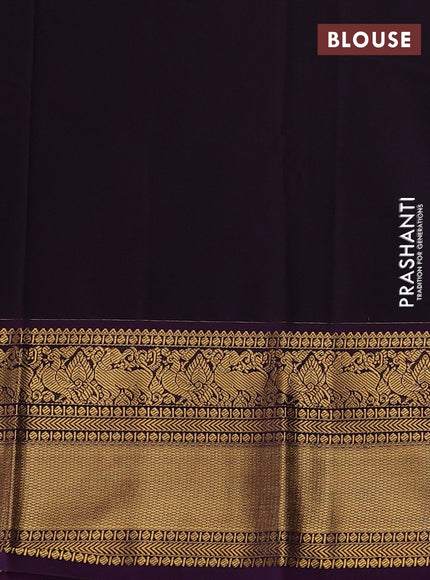 Pista Green & Purple Semi Kanchipuram Silk - Korvai