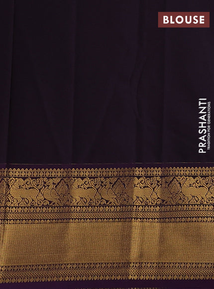 Red & Violet Semi Kanchipuram Silk - Korvai