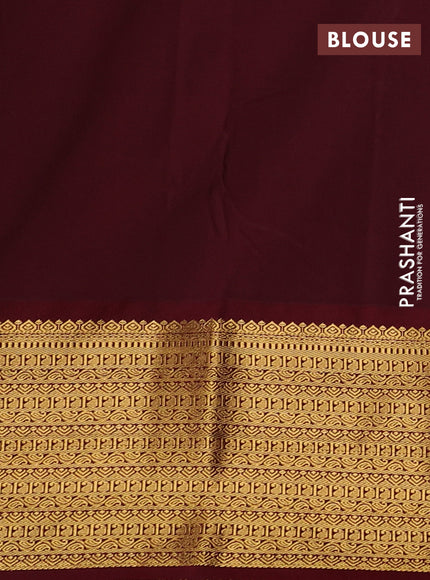 Lavender & Maroon Semi Kanchipuram Silk - Korvai