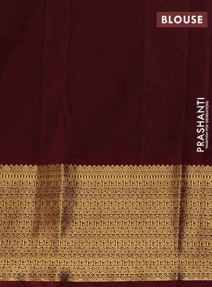 Beige & Maroon Semi Kanchipuram Silk - Korvai