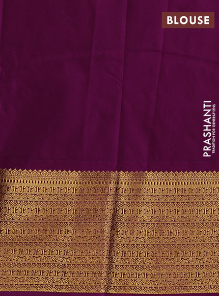 Pastel Pink & Purple Semi Kanchipuram Silk - Korvai