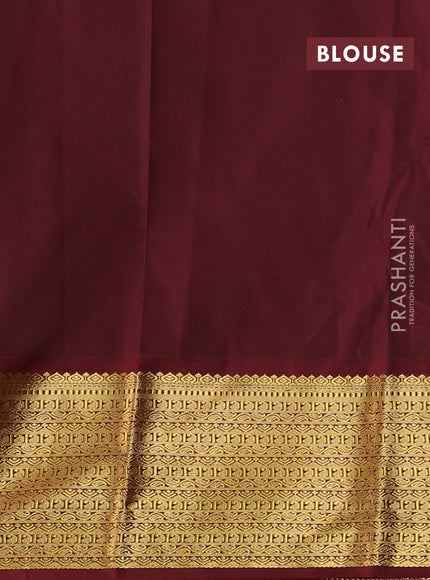 Grey & Maroon Semi Kanchipuram Silk - Korvai