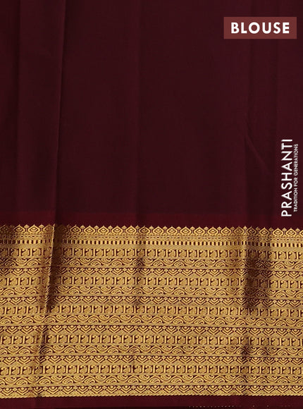 Teal Blue & Maroon Semi Kanchipuram Silk - Korvai