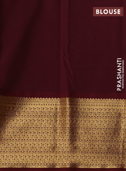 Pastel Green & Maroon Semi Kanchipuram Silk - Korvai