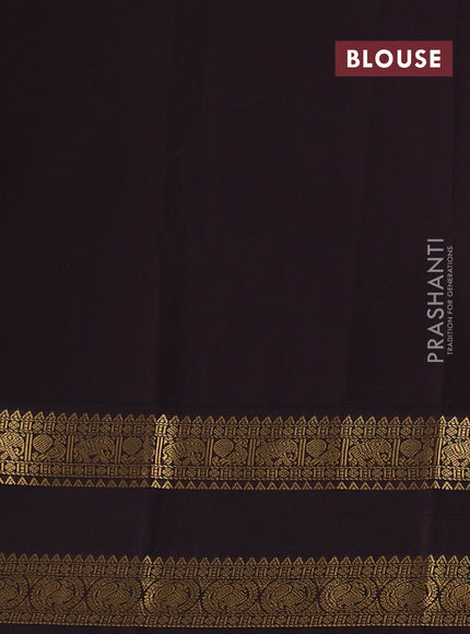 Red & Coffee Brown Semi Kanchipuram Silk - Korvai