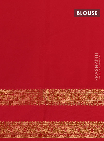 Green & Red Semi Kanchipuram Silk - Korvai