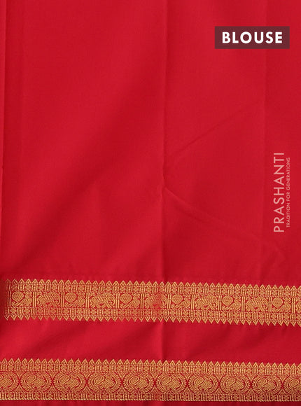 Cream & Red Semi Kanchipuram Silk - Korvai