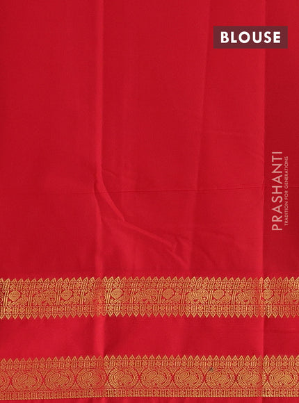 Violet & Red Semi Kanchipuram Silk - Korvai