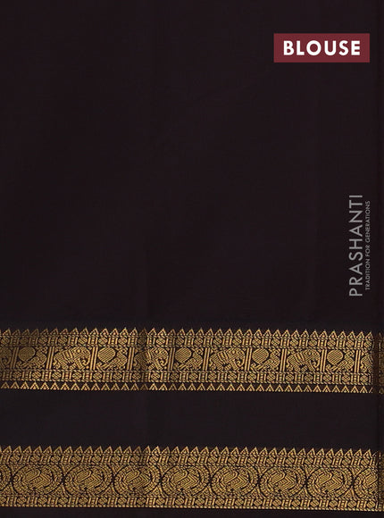 Lavender & Coffee Brown Semi Kanchipuram Silk - Korvai