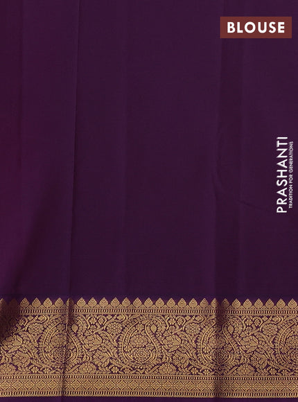 Pink & Purple Semi Kanchipuram Silk - Korvai